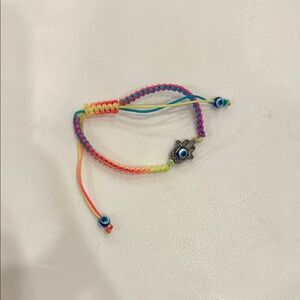 Kids Rainbow Hamsa Charm Adjustable Bracelet